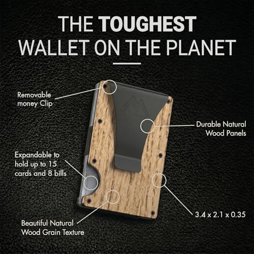 Image of Mountain Voyage Minimalist Wallet for Men & Women - Slim RFID Wallet, Scratch Resistant, Credit Card Holder & Money Clip, Easily Removable Money & Cards, Mens & Womens Wallets (Beech Wood Carbon)