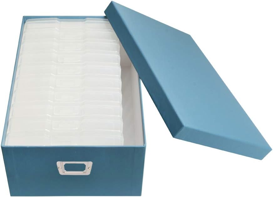 novelinks Photo Case 4" x 6" Photo Storage Box, 10 Inner Picture Storage Containers & Photo Organizer Cases, Portable Photo Craft Keeper for Photos, Crafts, Cards (Sky Blue)