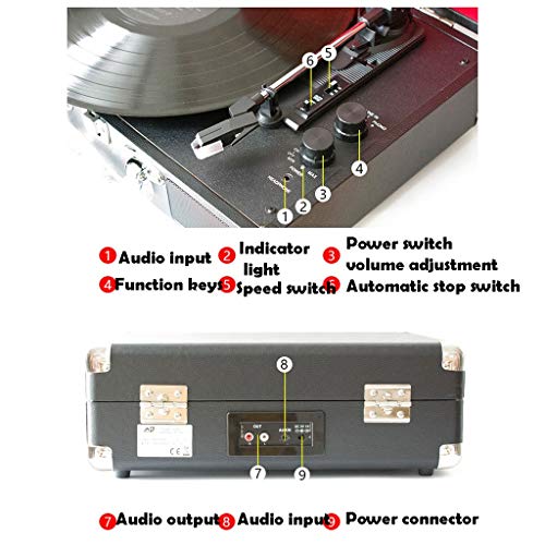 Valise Rétro Conçue, Tourne Disque, Lecteur Vinyles Bluetooth Prise en Charge De La Lecture Bluetooth, Compatible avec… - Les Beatles, Paul McCartney, John Lennon, RIngo Starr, George Harrison Valise Rétro Conçue, Tourne Disque, Lecteur Vinyles Bluetooth Prise en Charge De La Lecture Bluetooth, Compatible avec… – Image 4