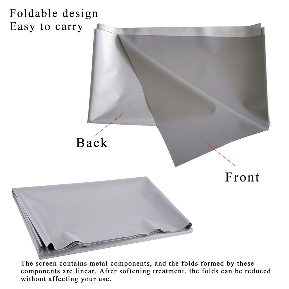 Tenda Proiettore Portatile Pieghevole 60 72 84 100 Pollici Anti-Luce 4K HD Schermo Di Proiezione 16:9 Telo Videoproiettore Per Interni Esterni Cinema(84inch (16:9))
