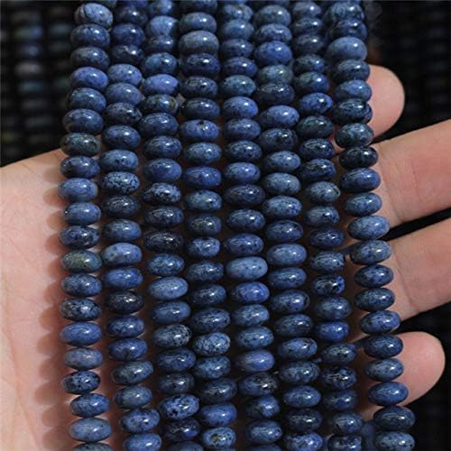 Calvas 5x8mm rondelle dumortierite Beads Natural GEM Stone Beads DIY Spacer Beads for Jewelry Making Strand 15" Wholesale - (Color: dumortierite, Item Diameter: 5x8mm)