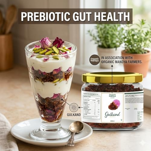 Image of Natural Rose Gulkand 400g | Gulkand with Honey, Rose Petal Jam, Natural Paan Gulkand by Organic Mandya