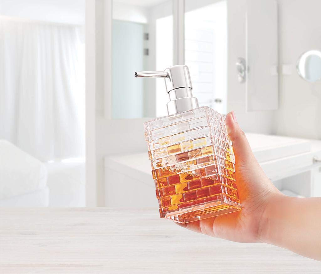 Nimbose® Ceramic Like Acryclic Soap Dispenser for Wash Basin - Handwash Dispenser Bottle - Leak-Proof Design with Silver Glossy Pump (Blackish Brown Color, Qty:1) 1
