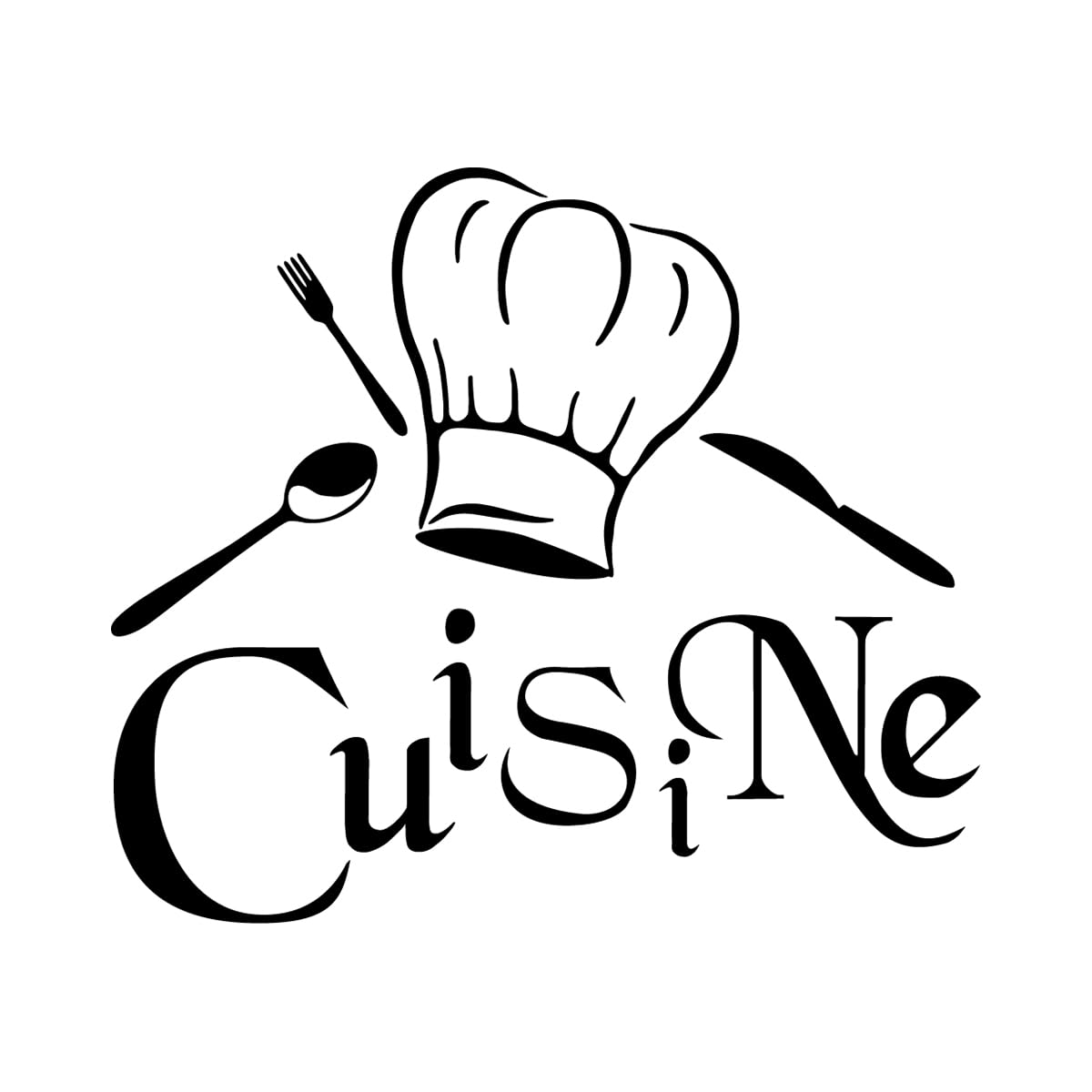 Ambiance Sticker French Chef's Kitchen Wall Decoration Vinyl Wall Stickers Self Adhesive Decal – H30 x L55 cm