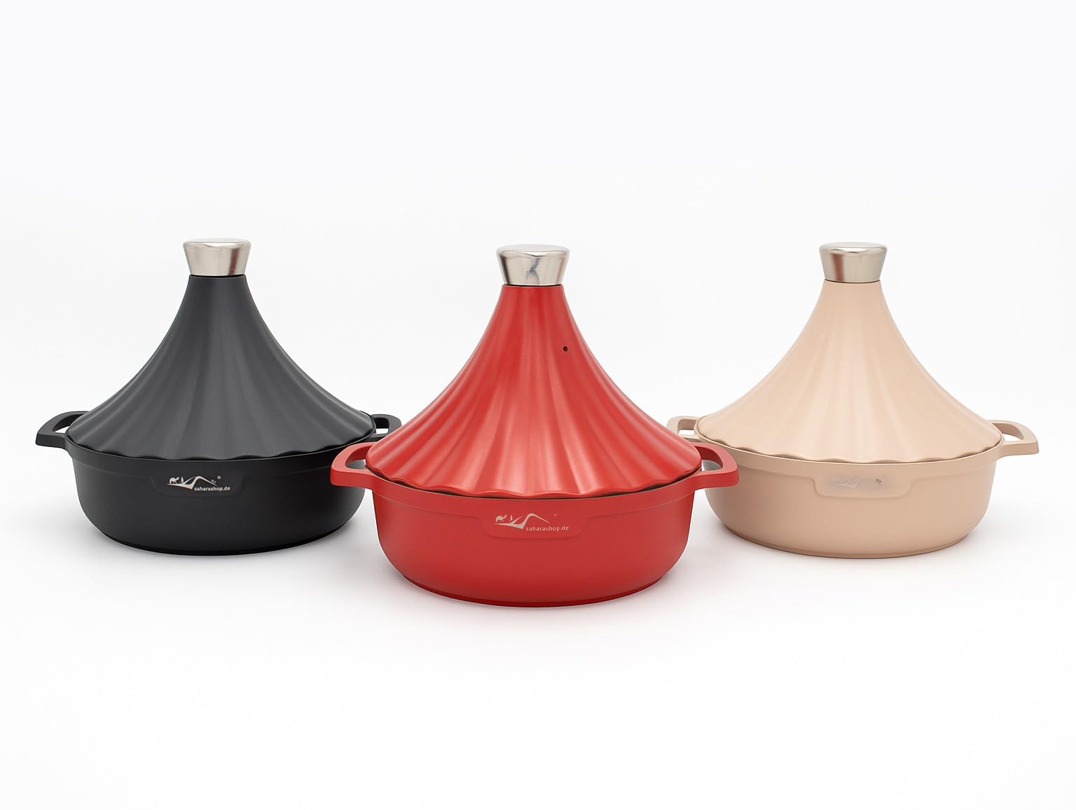 Saharashop Tajín Marroquí Morocco 28 cm Diámetro Negro Mate Aluminio Redondo Apto para Inducción y Horno