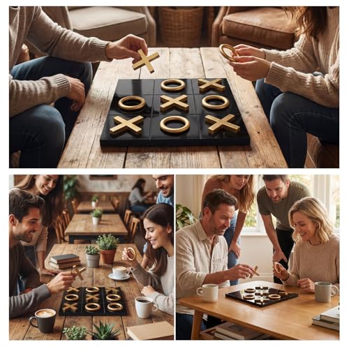 Tablero de Juego Tic Tac Toe de Madera 30x30 cm miniatura 4