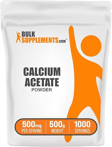 Miniatura 7 de BulkSupplements.com Polvo de acetato de calcio - Suplemento de calcio - Suplemento de calcio en polvo - Calcio vegano - para huesos y dientes - 500