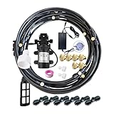 KHZen Niederspannungs Gartensprühset 12-V Pumpen Mit 600 cm Vernebelungsleitung 11 Messingdüsen Für Außenkühlung Bewässerungssysteme ABS Vernebelungsset Für Außenkühlung
