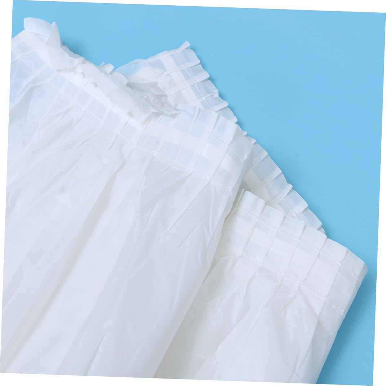 White PEVA Disposable Plastic Table Skirt for Party Birthday Decor