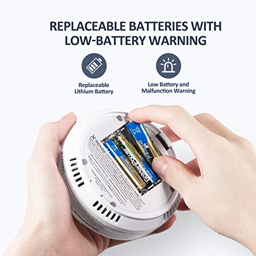 image for X-Sense Carbon Monoxide Alarm Detector, Replaceable Battery-Operated C