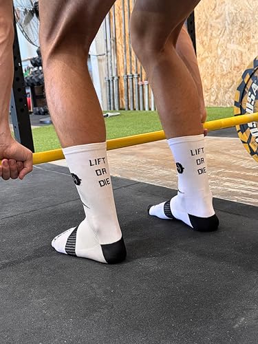 Miniatura 2 de Theyet Calcetines Crossfit Y Deporte Unisex Diseños Únicos Divertidos Técnicos, Transpirables Compresivos Y Cómodos Para Gimnasio, Running, Pádel Y Ciclismo Talla 39-45 Lift Or Die