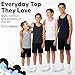 BROOKLYN VERTICAL Boys 4 Pack Undershirt Tank Top - Tagless Cotton Super Soft Runs Small