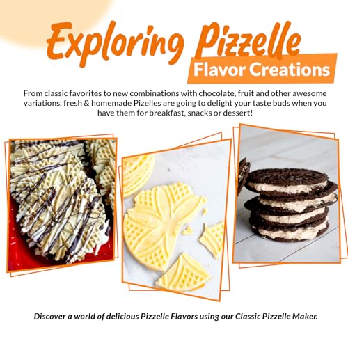 C. Palmer Non-Stick Pizzelle Iron, Electric Pizelle Maker, American Made Pizelle Press, Makes Two 5-Inch Authentic Pizelles, Pizelle Cookie Press, Unique Gifts for Her, Model 1000T - Thumbnail 6