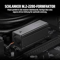Corsair MP700 PRO SE mit Luftkühler 4TB PCIe 5.0 x4 NVMe 2.0 M.2 SSD – M.2 2280 – Bis zu 14.000 MB/s. Sequentielles Lesen – Hochdichter 3D TLC NAND – Schwarz – Ansicht 7