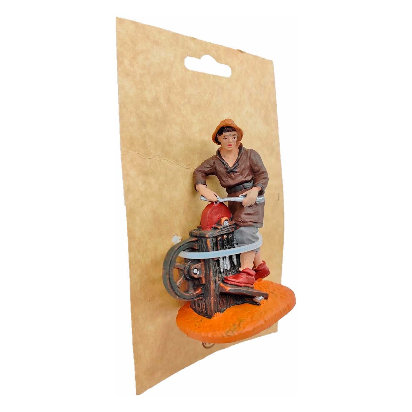Acan Tradineur - Figura de afilador para belén navideño 9 x 6,5 x 4 cm, durexina, Figura de oficios Decorativa Nacimiento, Pesebre, Navidad, decoración Tradicional