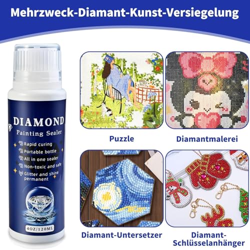 Cieex 3 Stück Diamond Painting Versiegelung, Transparente Kleber, Zubehör zum Glitzereffekt und Schutz von Diamanten (360ml)