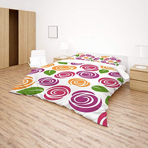 Parure de lit durable et infroissable en textile microfibre respirant vert violet - 5
