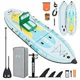 ZLX 11'6''x42'' Extra Wide Inflatable Fishing Paddle Board for Adults- Stable Non-Slip Deck Pad, Dual Reinforced Sides & Quiet Glide, 400lb Capacity SUP, Rod Mount, Camera Mount