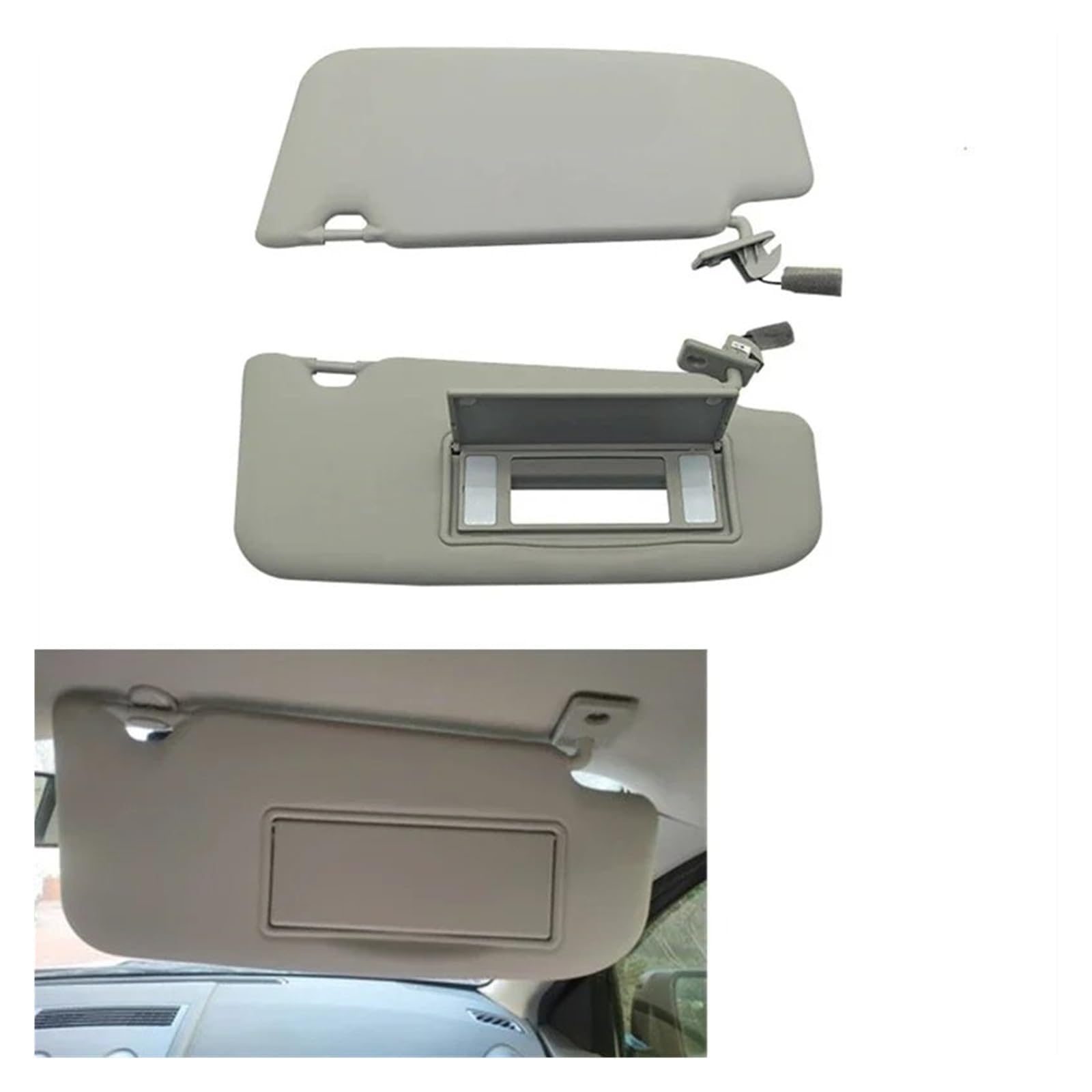 Aletta Parasole Interni per Nissan Qashqai 2008-2015, Aletta Parasole con Specchio Interni Auto Pantina A-Grey Left