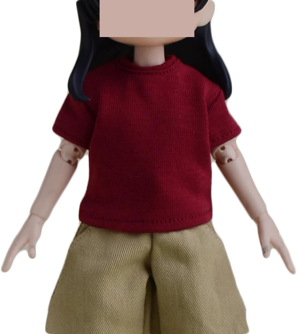 Meetoget 1/12 Scale Unisex BJD Doll Casual T-Shirt PL202,Black