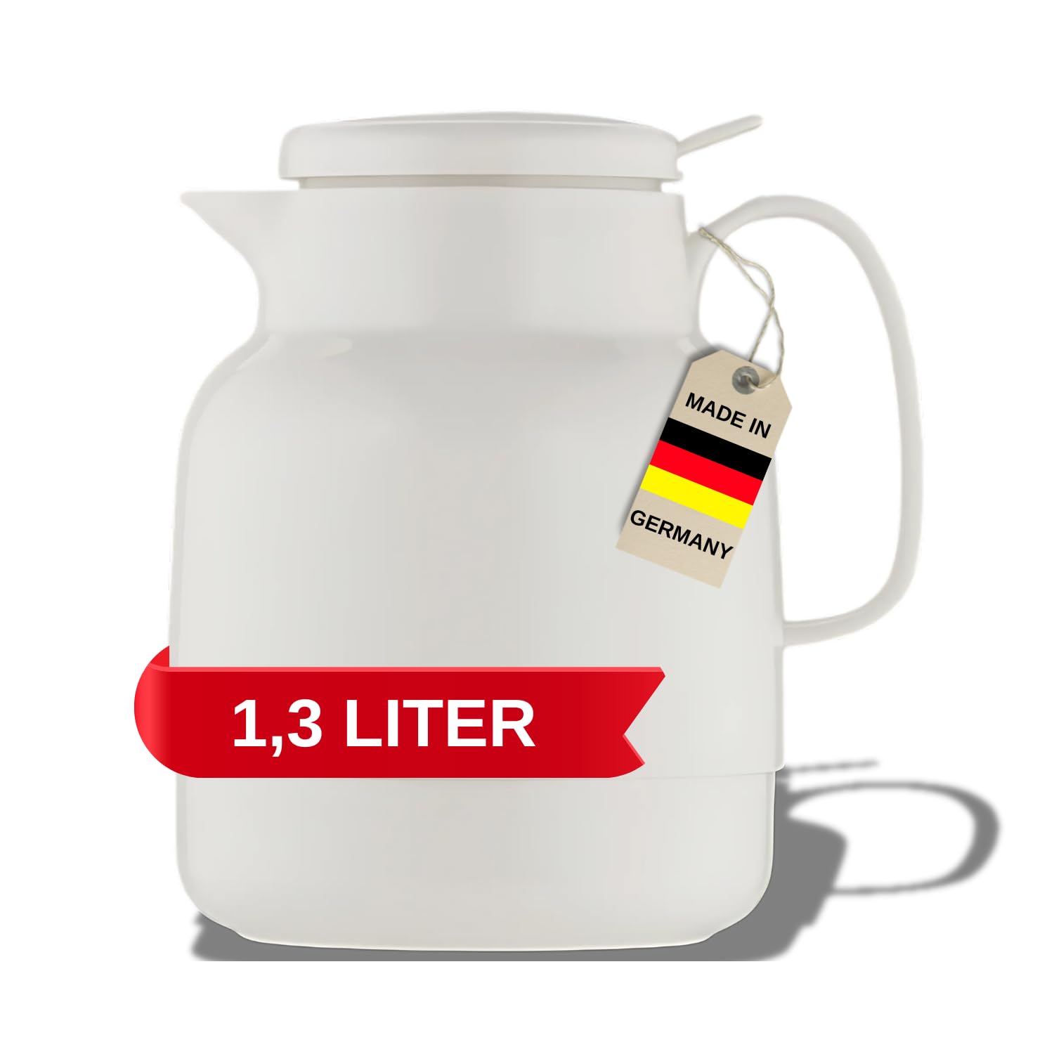 Helios Mondo Push Vacuum Jug White 1.3 Litre