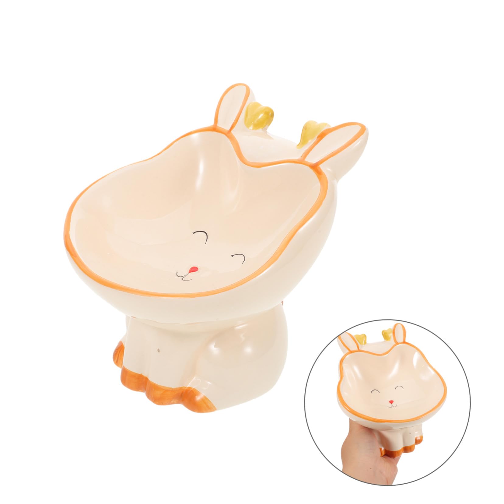 Milisten Gamelle Chat Surélevée Céramique Gamelle Eau pour Chats Et Chiens Abreuvoir pour Animaux De Compagnie