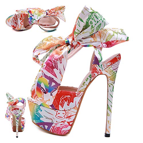 YXH Bloemen Vrouwen Sandalen Super Hoge Hak Open teen Platform Sandalen Mode Zomer buitenshuis Sandalen Dunne Hak 12 cm Schoenen maat 34-40