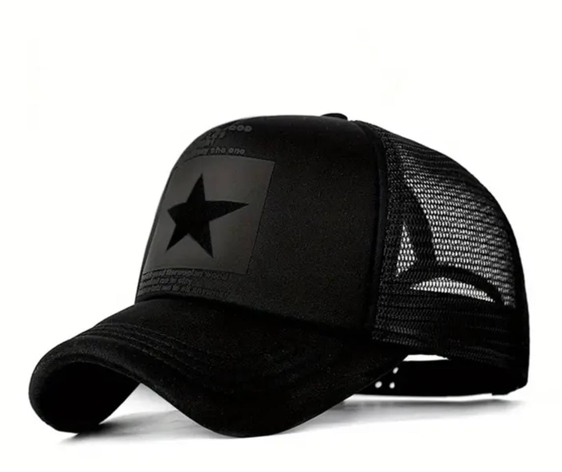 Baseball Cap Hip-Hop Hollow Hat Men's and Women's Five-Pointed Star Mesh Hat Sun Visor Hat