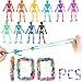 NiHome 100PCS Halloween Stretchy Toys Squishy Skeleton Toy Set, Halloween Goodie Bag Stuffers Fillers, Halloween Party Favors for Kids Stretchy Skeleton , Assorted Colors Trick or Treat Stretchy Toys
