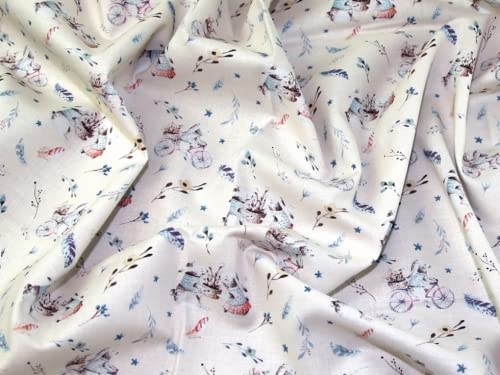 MINERVACrafts Printed Cotton Fabric Natural - per metre