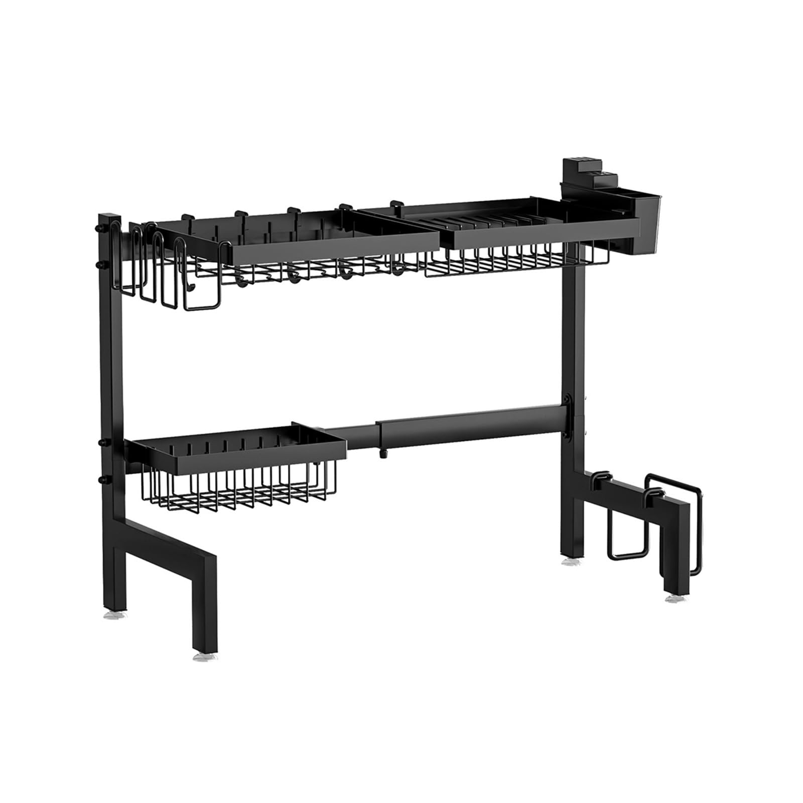 Comptoir de cuisine peu encombrant avec porte-couverts et égouttoir à vaisselle pour assiettes, tasses, bols, sils – Solution de cuisine propre et bien rangée