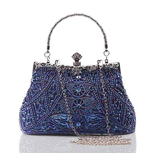 Image of BABEYOND 1920s Flapper Clutch Gatsby Pearl Handbag Roaring 20s Evening Clutch Beaded Bag 1920s Gatsby Costume Accessories