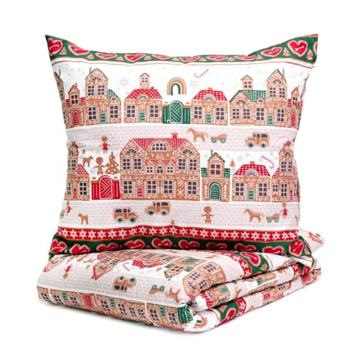 HOMLA Lapland Weihnachtliche Mikrofaser Bettwäsche 160x200 cm