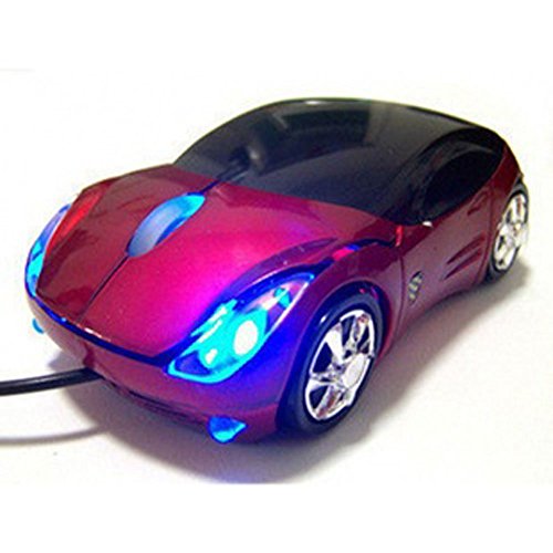 USB KART III Extreme Racing Rouge. Souris optique USB avec fil pour PC – en forme de voiture de courses