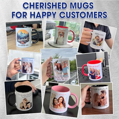 Personalized Coffee Mugs with Photo Text or Logo, Custom Mugs With Pictures And Message Multiple Colors 11oz 15oz, Customized Unique Gift Idea For Family, Pet Lovers, Couple, Friend, Company