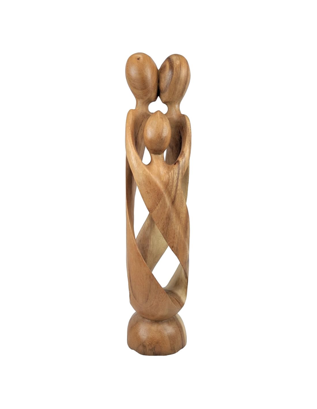 Artisanal Gran Estatua Familia Madera H50 cm, Estilo Abstracto Africano. Madera Maciza en Bruto