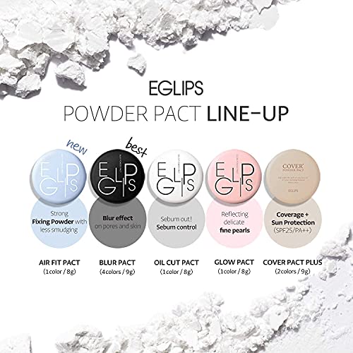 Eglips Air Fit Powder Pact 8G/0.28Oz - Pressed Powder Pact With Mirror And Powder Puff | Setting Powder | Face Powder | Makeup Powder | Finishing Powder | Compact Powder | Sebum Controlpowder | Compact Powder | Sebum Control #TOP6