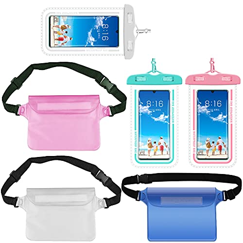 6PCS Bolsa Impermeable, OYSJ Ri�onera Impermeable con Correa de Cadera Ajustable, para Playa,Nataci�n, Camping, Bolsas Estancas para Proteger Sus Pertenencias y Resistente a Aguanieve, Arena y Polvo