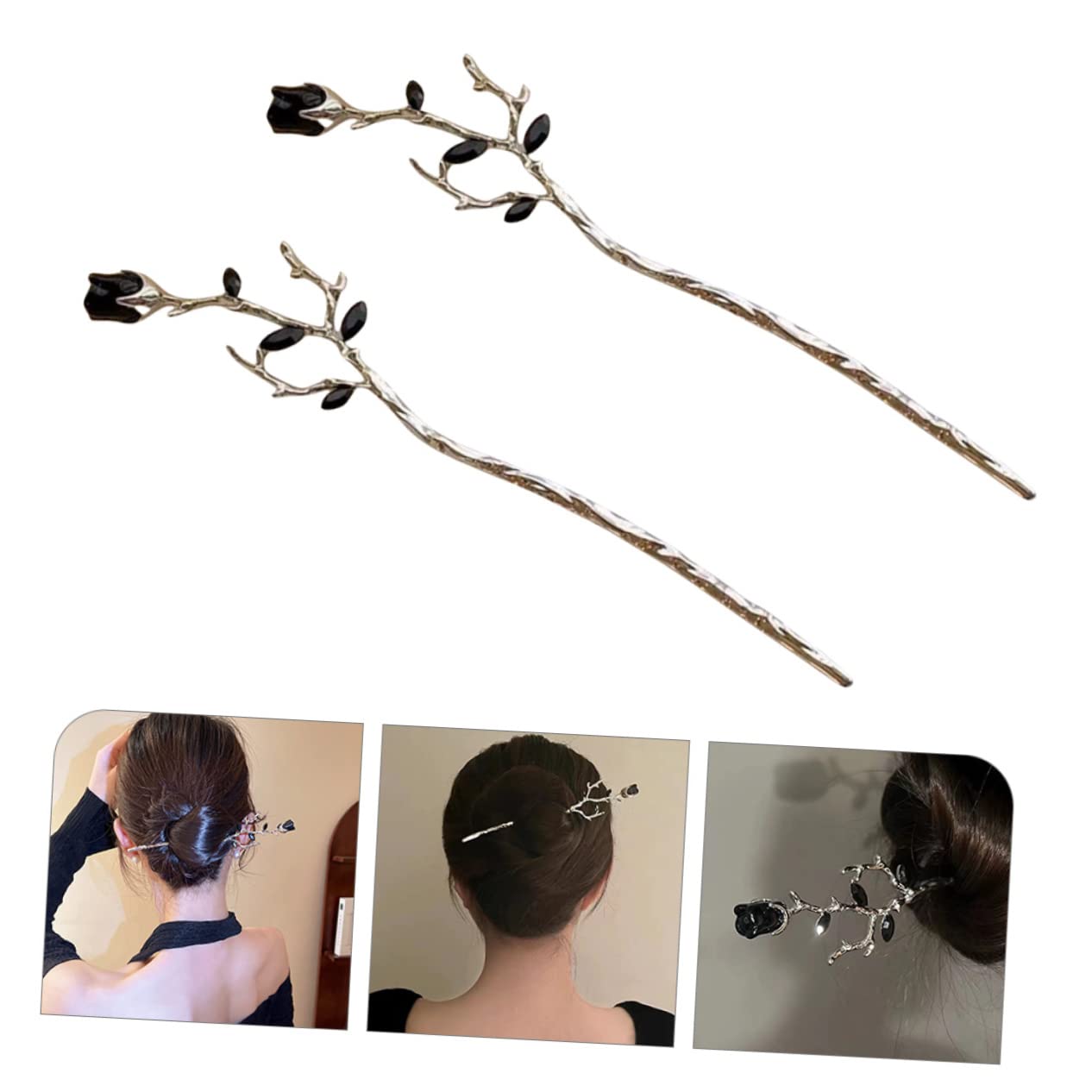 MAGICLULU Juego De 3 Horquillas Chinas Para El Pelo Con Forma De Rosa Para Moño Accesorio Para El Pelo De Boda 2 Unidades X 3