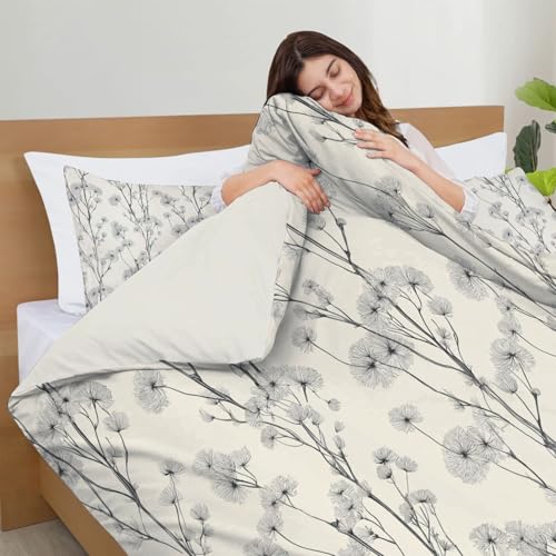 Housse de couette 200x200 cm avec fermeture éclair et tissu réversible