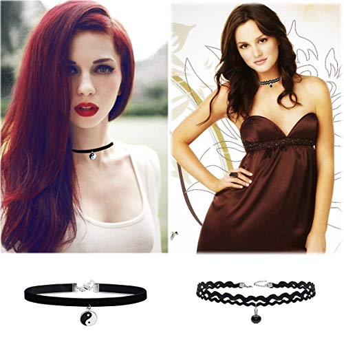 K&Q 56 PCS Choker Necklace Set - Classic Colorful Gothic & Cute Lace Velvet Collar Choker Necklaces for Women4