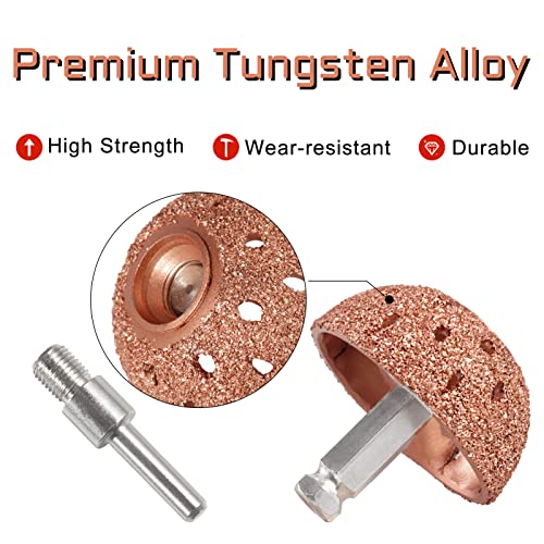 Image of SPEEDWOX 55mm Tire Buffer Wheel Bowl Type Grinding Head Tungsten Steel Tire Repair Tool with 2 Pcs Linking Rod Adapter, for Tire Repair Grinding Pad Grinder Power Tool Accessories