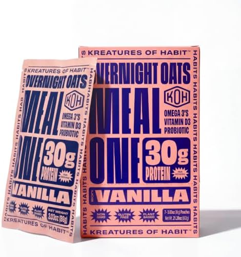 Kreatures of Habit Meal One Overnight Oats, Vanilla - 7 Pack