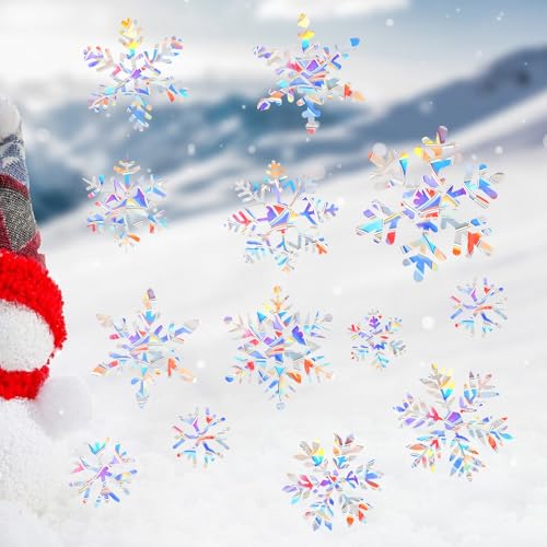 DOPENSPI 65 Stück Schneeflocken Weihnachtsdeko Fenster, Winter...