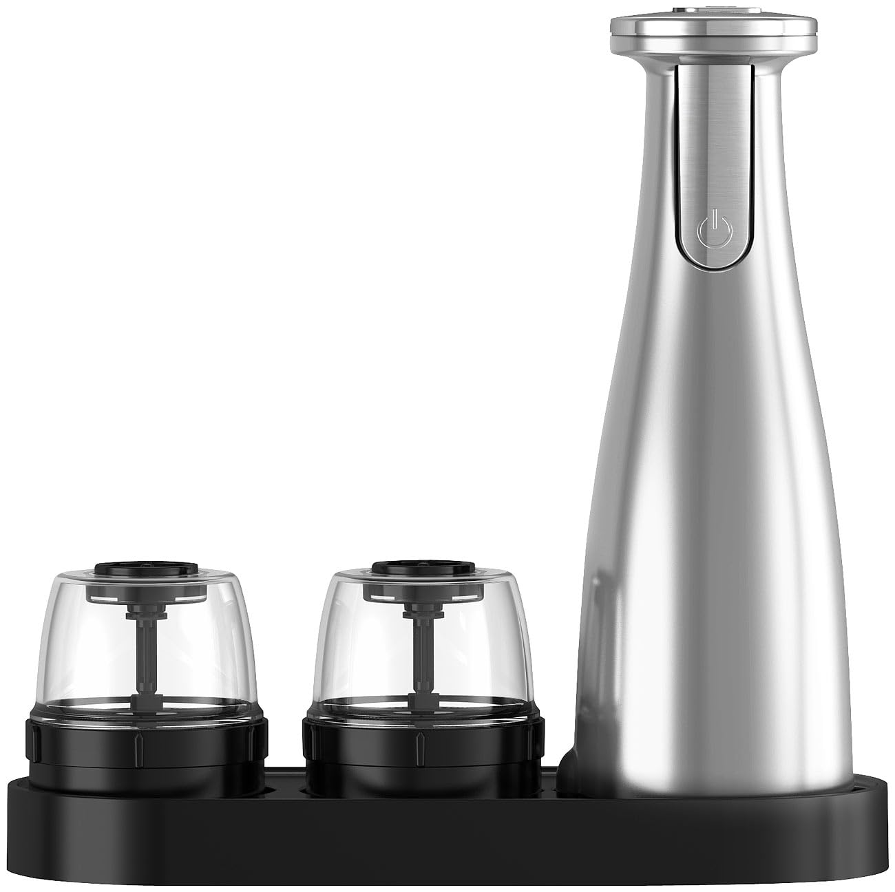 Rosenstein & Söhne Akku Salzmühle: Akku-Multi-Gewürzmühle mit 3x 150-ml-Wechselbehälter, 1.500 mAh, USB (Gewürzmühle Set, Salz & Pfeffer-Mühle 3in1, drei)