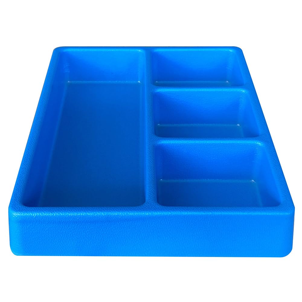 Sogi ARR-VAS-4S Termoformato Separatore Porta Minuteria a 4 Scomparti per Cassetti Azzurro - Compatibile con Arredo Officina ARR-OFF