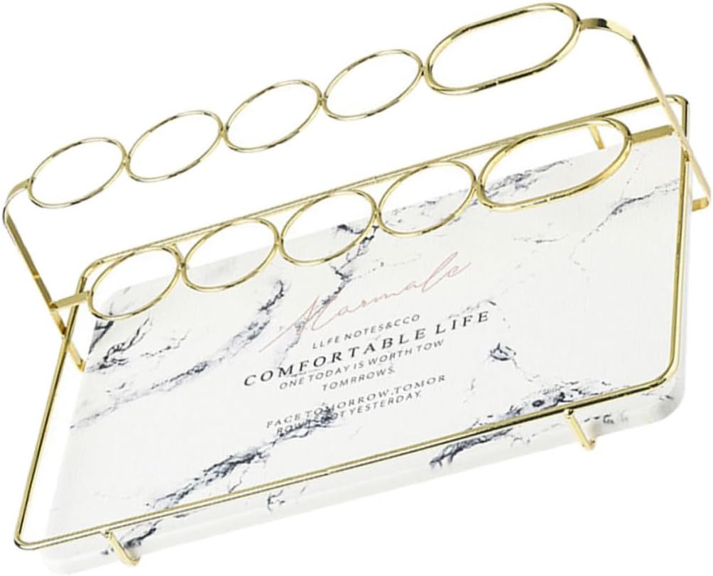 LIFKOME Gold Diatom Mud Toothbrush Holder Waterproof Bathroom Organizer for Electric Toothbrushes Tabletop Storage Rack Cup Suitable for Bathroom Counter Random Style