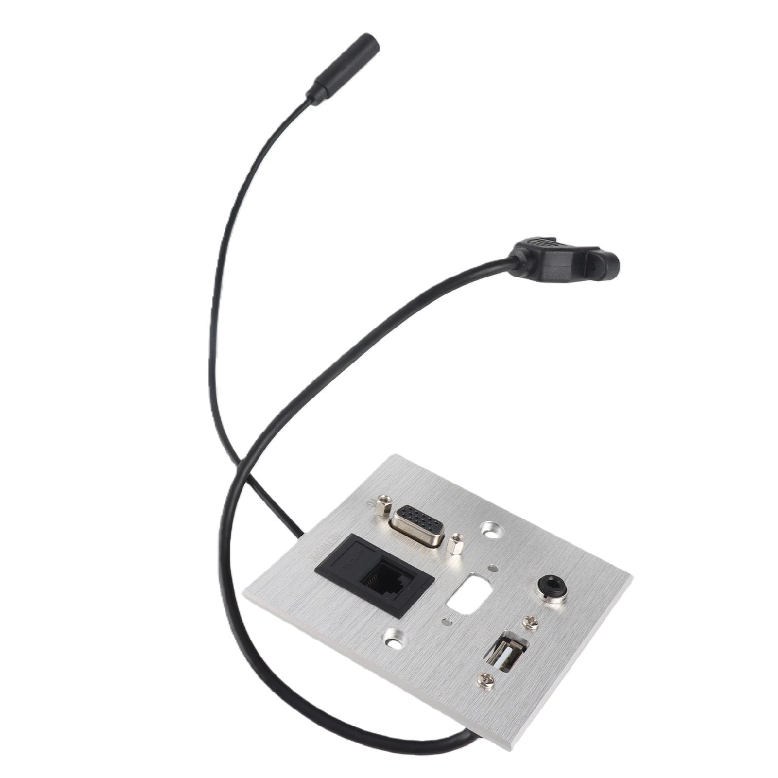 Zócalo Multimedia, USB HDMI VGA Audio de 3,5 Mm Red RJ45 Placa de Pared Multifunción, Salida de Panel de Información Multimedia para Oficina de Hotel en Casa
