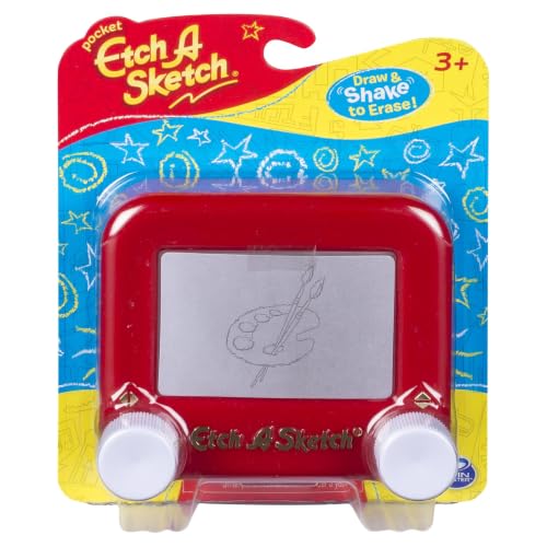 Etch A Sketch Mini (5"x5")- Kids & Toddlers Pocket Travel Toy for Stocking Stuffer, Holiday, Birthday Gift - No Batteries or Wi-Fi Needed - Classic Magic Screen Drawing Toy for Boys & Girls Ages 3+