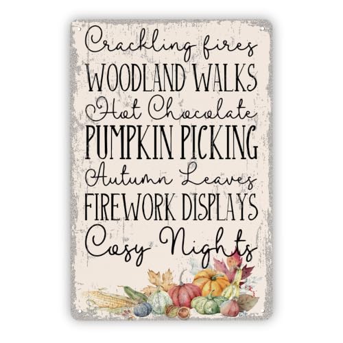 Vintage Fall Metal Sign, Cozy Fall Metal Sign, Autumn Activity Quote